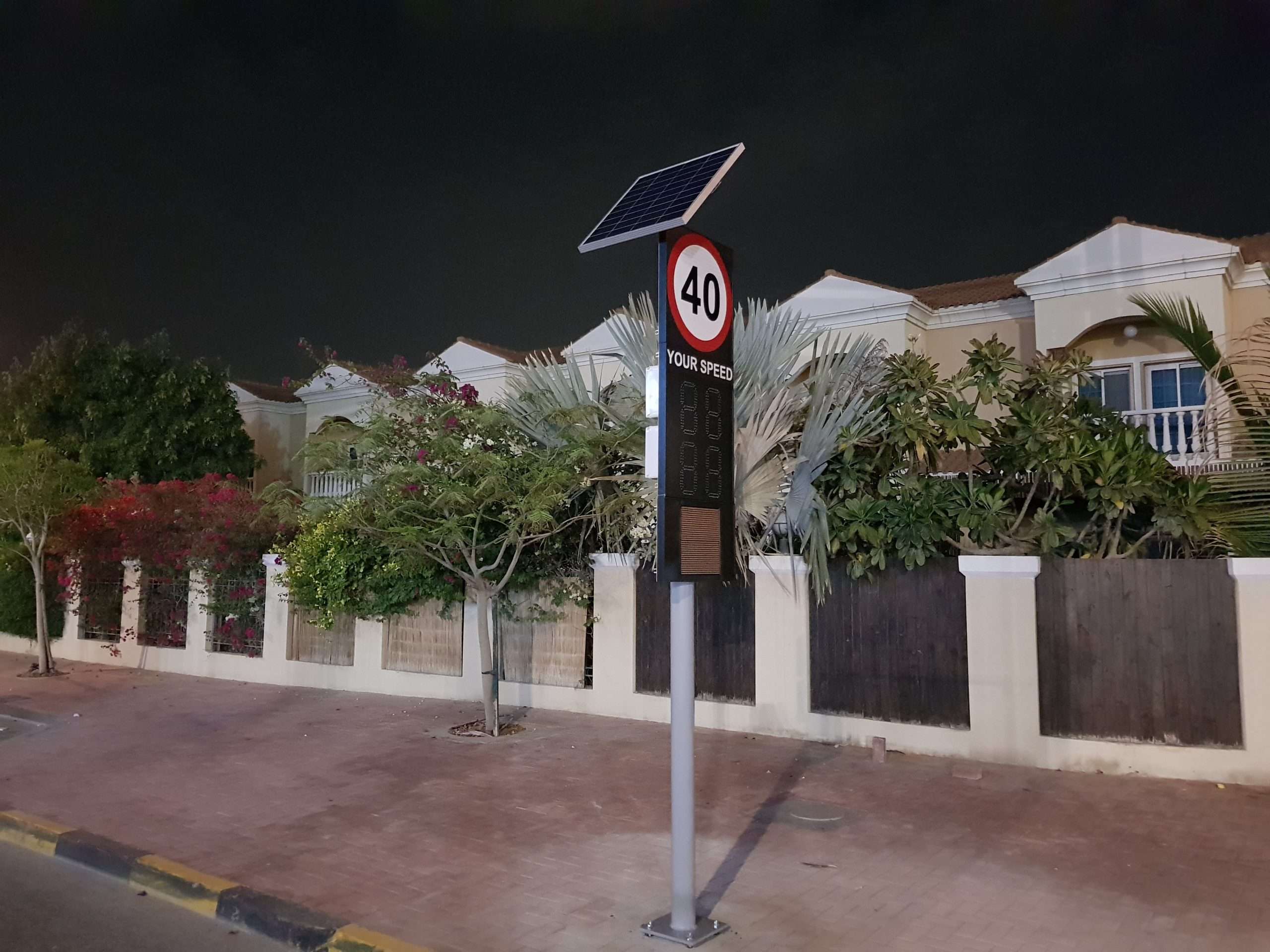 Solar Speed Radar Sign with Digital Face & Speed Limit